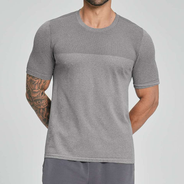 Mens Sports Fitness 64%nylon 36%polyester Tshirt DD-EDX1110 print logo 1