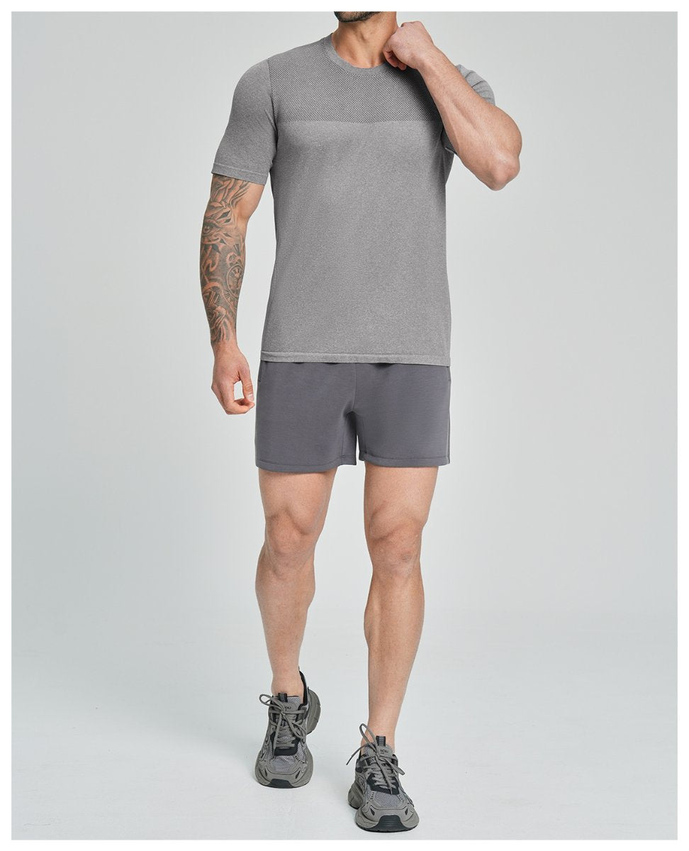 Mens Sports Fitness 64%nylon 36%polyester Tshirt DD-EDX1110 print logo 12