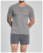 Mens Sports Fitness 64%nylon 36%polyester Tshirt DD-EDX1110 print logo 13