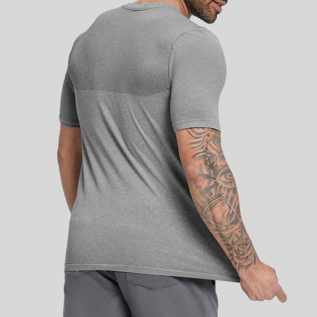 Mens Sports Fitness 64%nylon 36%polyester Tshirt DD-EDX1110 print logo 15