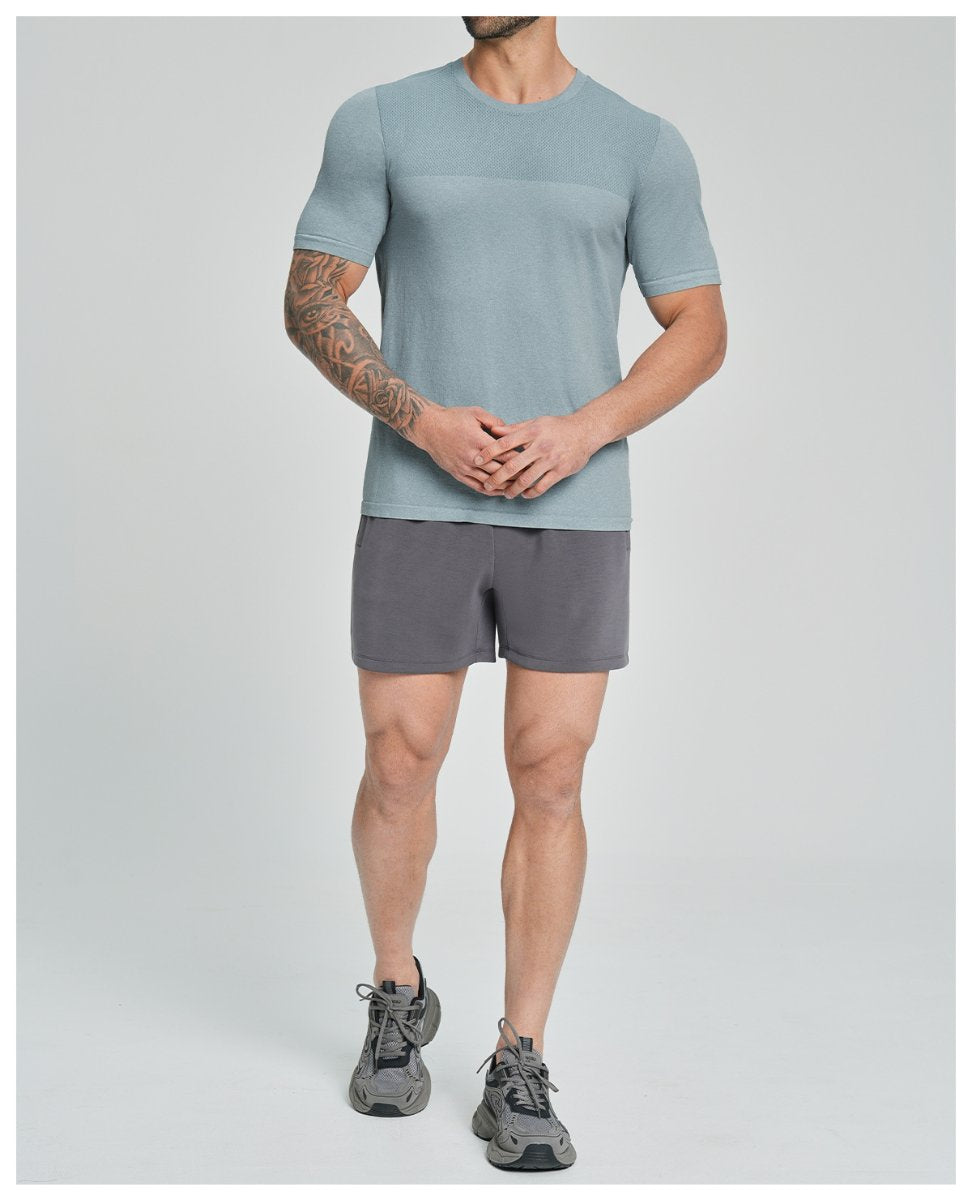 Mens Sports Fitness 64%nylon 36%polyester Tshirt DD-EDX1110 print logo 17