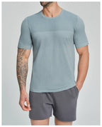 Mens Sports Fitness 64%nylon 36%polyester Tshirt DD-EDX1110 print logo 18