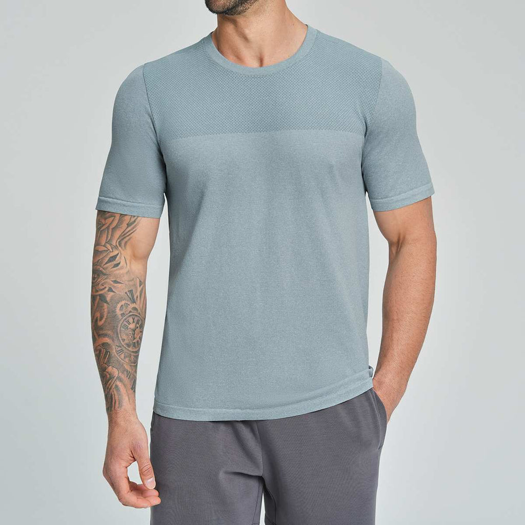 Mens Sports Fitness 64%nylon 36%polyester Tshirt DD-EDX1110 print logo 2