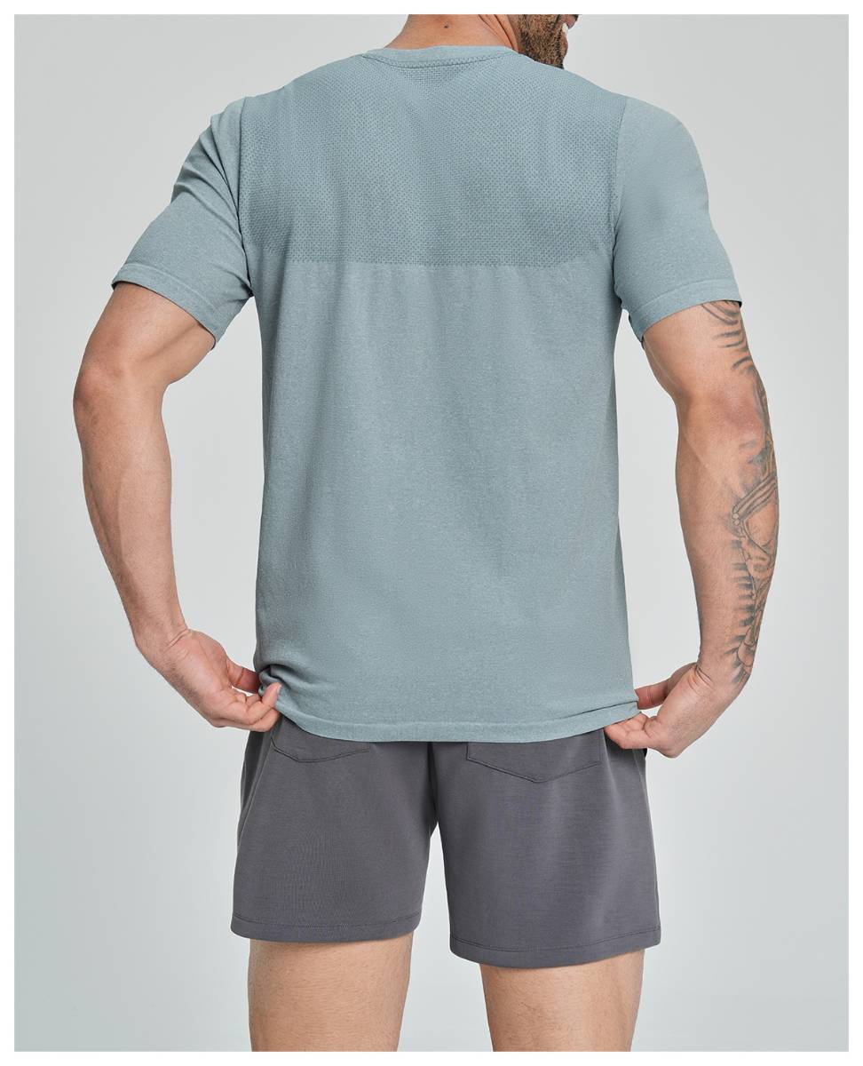 Mens Sports Fitness 64%nylon 36%polyester Tshirt DD-EDX1110 print logo 20