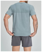 Mens Sports Fitness 64%nylon 36%polyester Tshirt DD-EDX1110 print logo 20