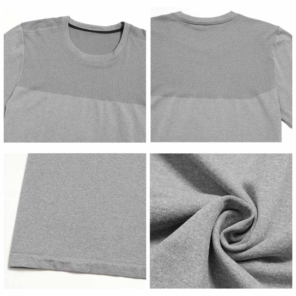 Mens Sports Fitness 64%nylon 36%polyester Tshirt DD-EDX1110 print logo 23