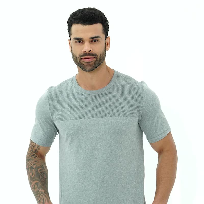 Mens Sports Fitness 64%nylon 36%polyester Tshirt DD-EDX1110 print logo 3