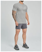 Mens Fitness Running 62%nylon 38%polyester Tshirt DD-EDX1112 print logo 11