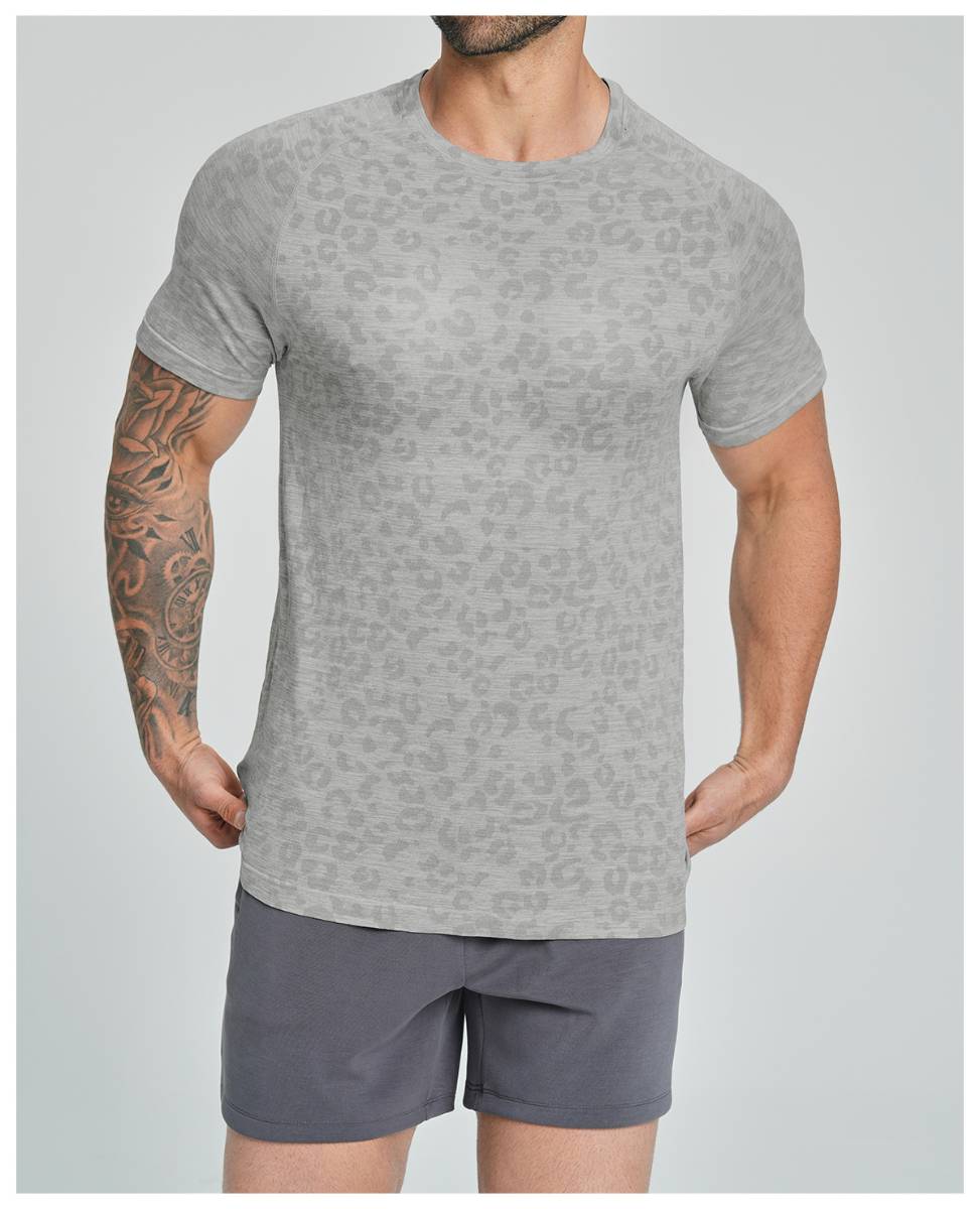 Mens Fitness Running 62%nylon 38%polyester Tshirt DD-EDX1112 print logo 12