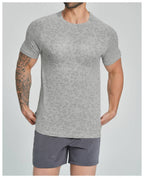 Mens Fitness Running 62%nylon 38%polyester Tshirt DD-EDX1112 print logo 12