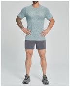 Mens Fitness Running 62%nylon 38%polyester Tshirt DD-EDX1112 print logo 16