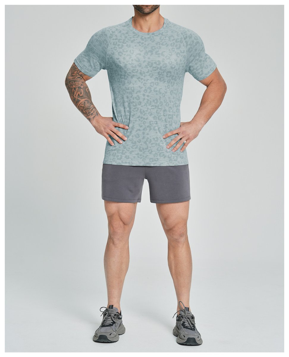 Mens Fitness Running 62%nylon 38%polyester Tshirt DD-EDX1112 print logo 16