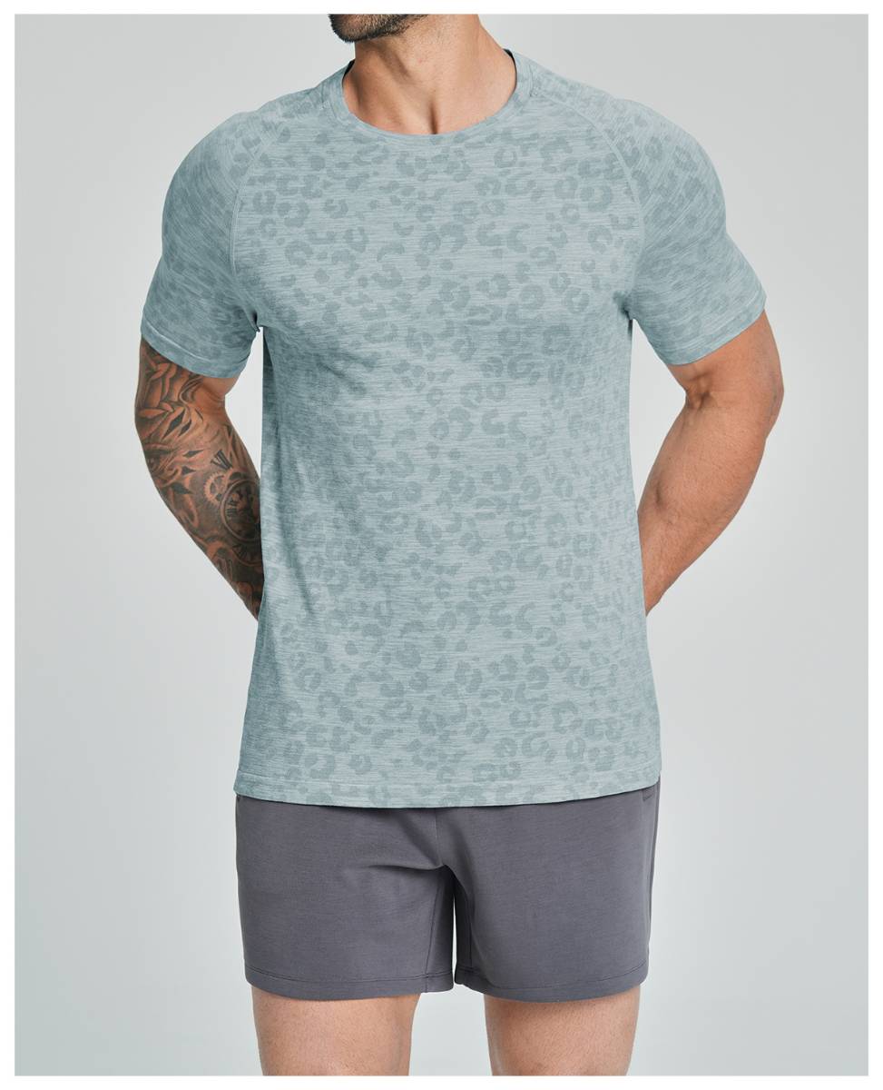 Mens Fitness Running 62%nylon 38%polyester Tshirt DD-EDX1112 print logo 17