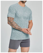 Mens Fitness Running 62%nylon 38%polyester Tshirt DD-EDX1112 print logo 18
