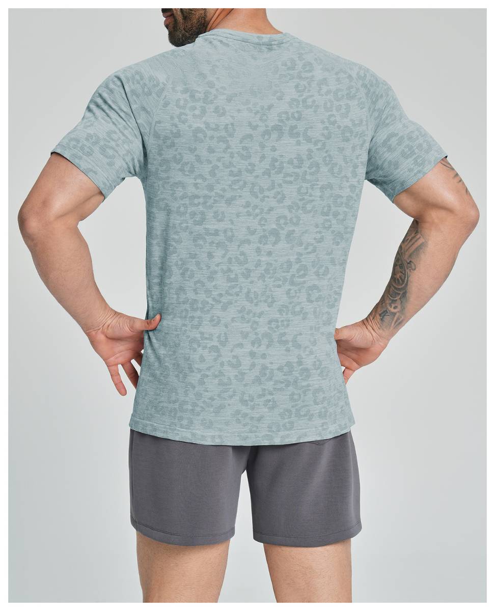 Mens Fitness Running 62%nylon 38%polyester Tshirt DD-EDX1112 print logo 19