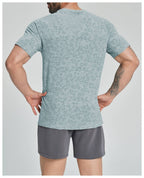 Mens Fitness Running 62%nylon 38%polyester Tshirt DD-EDX1112 print logo 19