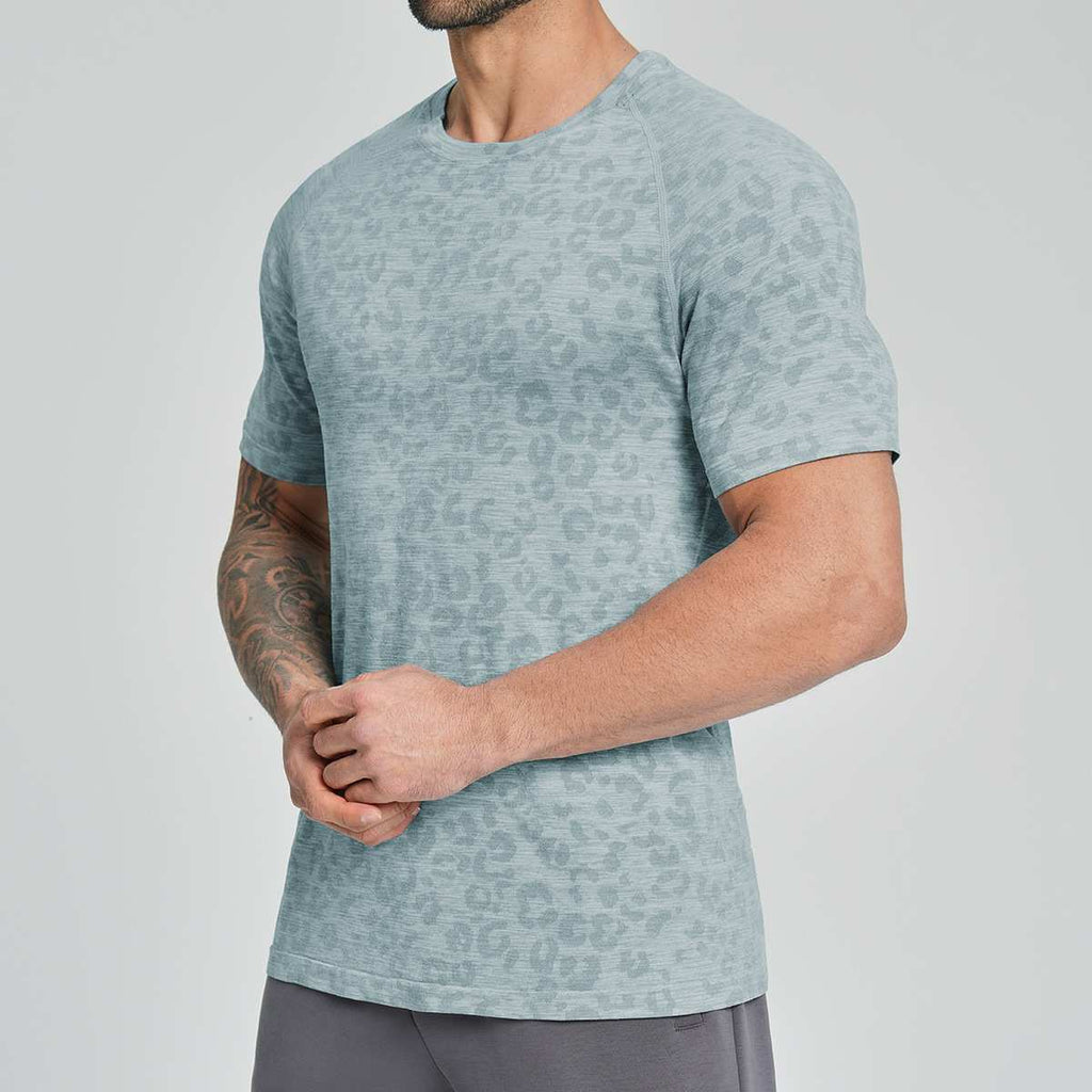 Mens Fitness Running 62%nylon 38%polyester Tshirt DD-EDX1112 print logo 4