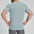 Mens Fitness Running 62%nylon 38%polyester Tshirt DD-EDX1112 print logo 5