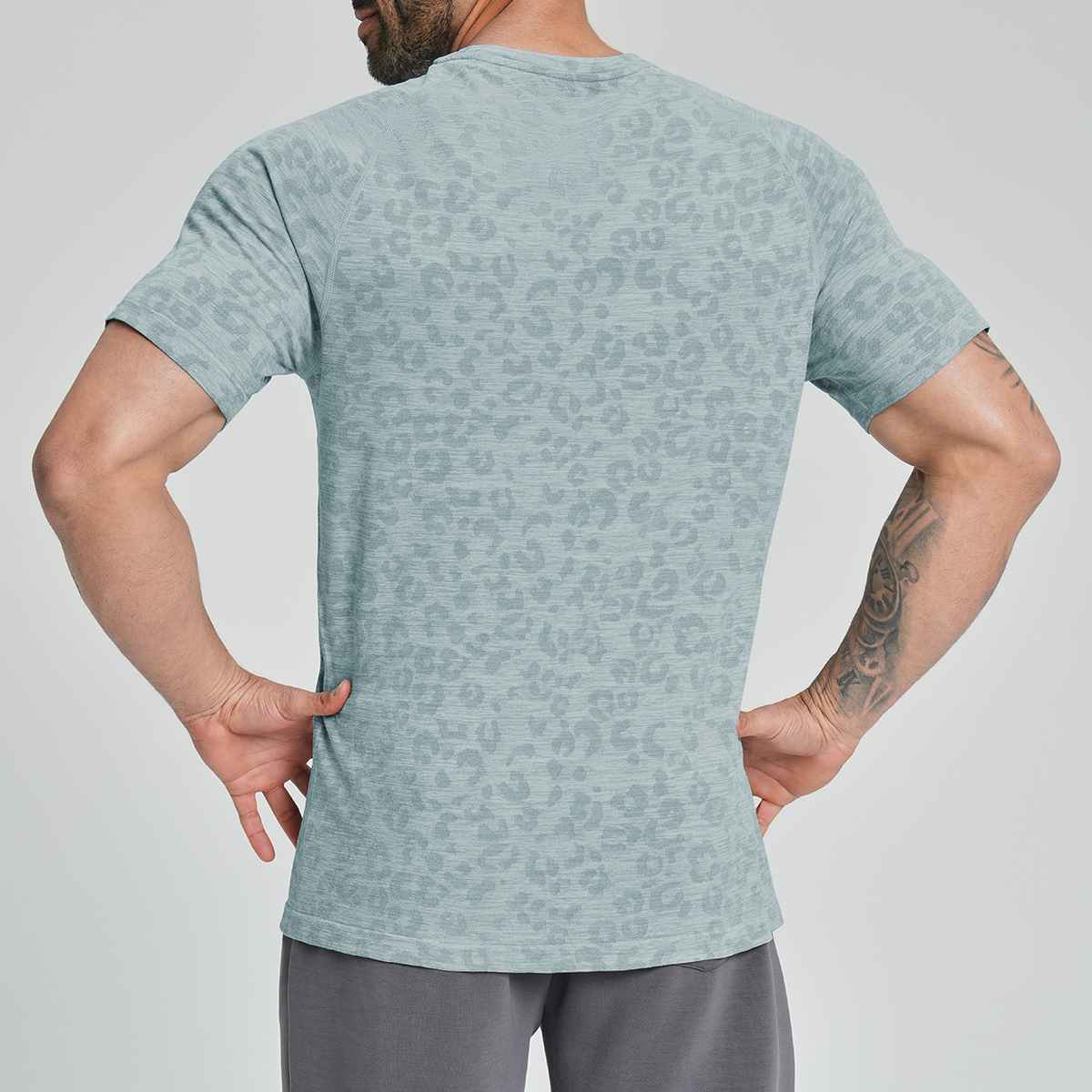 Mens Fitness Running 62%nylon 38%polyester Tshirt DD-EDX1112 print logo 5