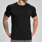 Mens Sports Running 90%nylon 10%spandex Tshirt DD-EDX1119 print logo 1