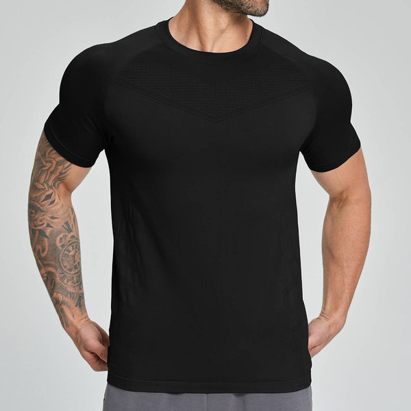 Mens Sports Running 90%nylon 10%spandex Tshirt DD-EDX1119 print logo 1