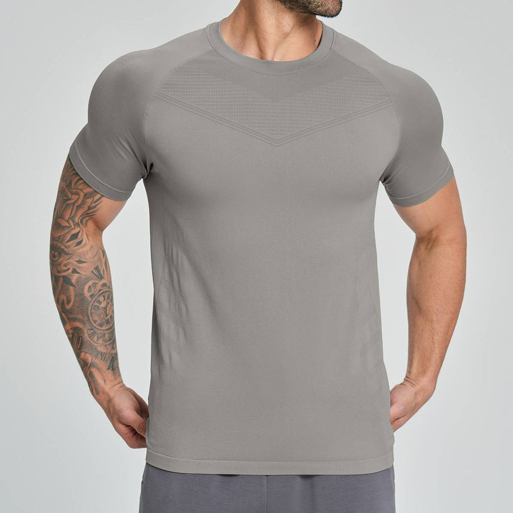 Mens Sports Running 90%nylon 10%spandex Tshirt DD-EDX1119 print logo 14