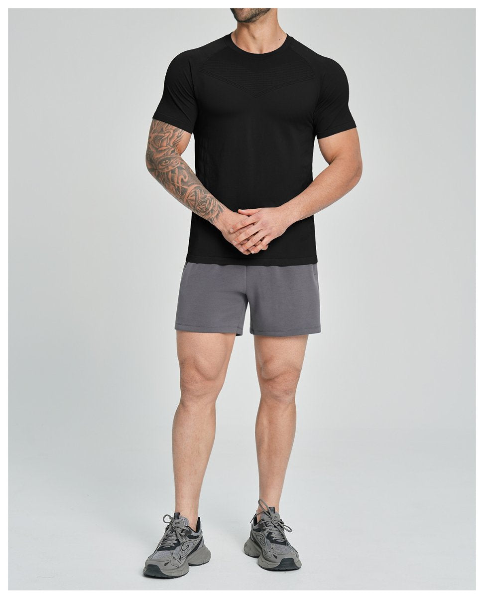 Mens Sports Running 90%nylon 10%spandex Tshirt DD-EDX1119 print logo 19
