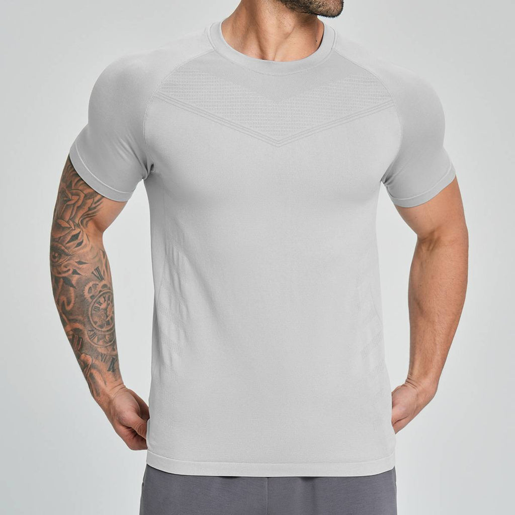 Mens Sports Running 90%nylon 10%spandex Tshirt DD-EDX1119 print logo 2