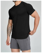 Mens Sports Running 90%nylon 10%spandex Tshirt DD-EDX1119 print logo 20