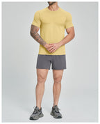 Mens Sports Running 90%nylon 10%spandex Tshirt DD-EDX1119 print logo 23