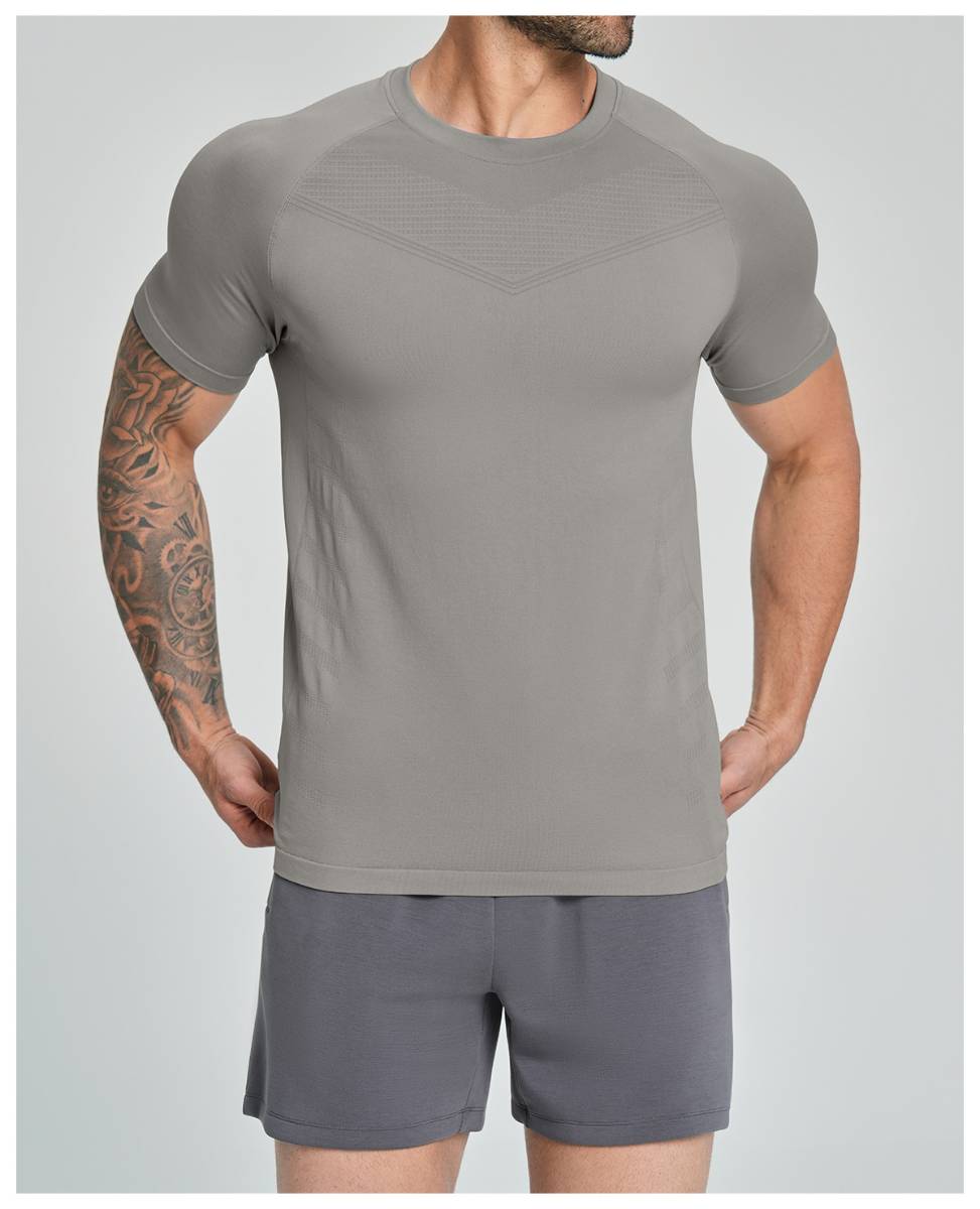 Mens Sports Running 90%nylon 10%spandex Tshirt DD-EDX1119 print logo 29