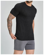 Mens Gym Sportswear 53%nylon 47%polyester Tshirt DD-EDX1196 print logo 35