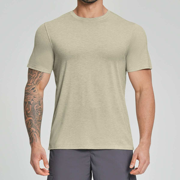 Mens Gym Fitness 64.5%Lyocell 27.7%Cotton Wool 7.8%spandex Tshirt DD-EDX3539 print logo 1