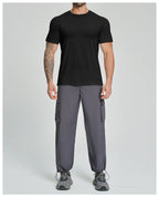 Mens Gym Fitness 64.5%Lyocell 27.7%Cotton Wool 7.8%spandex Tshirt DD-EDX3539 print logo 16