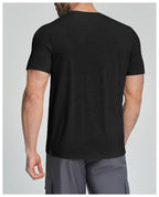 Mens Gym Fitness 64.5%Lyocell 27.7%Cotton Wool 7.8%spandex Tshirt DD-EDX3539 print logo 19