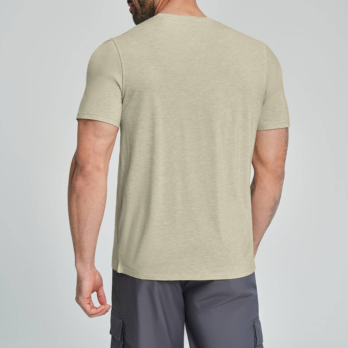 Mens Gym Fitness 64.5%Lyocell 27.7%Cotton Wool 7.8%spandex Tshirt DD-EDX3539 print logo 2