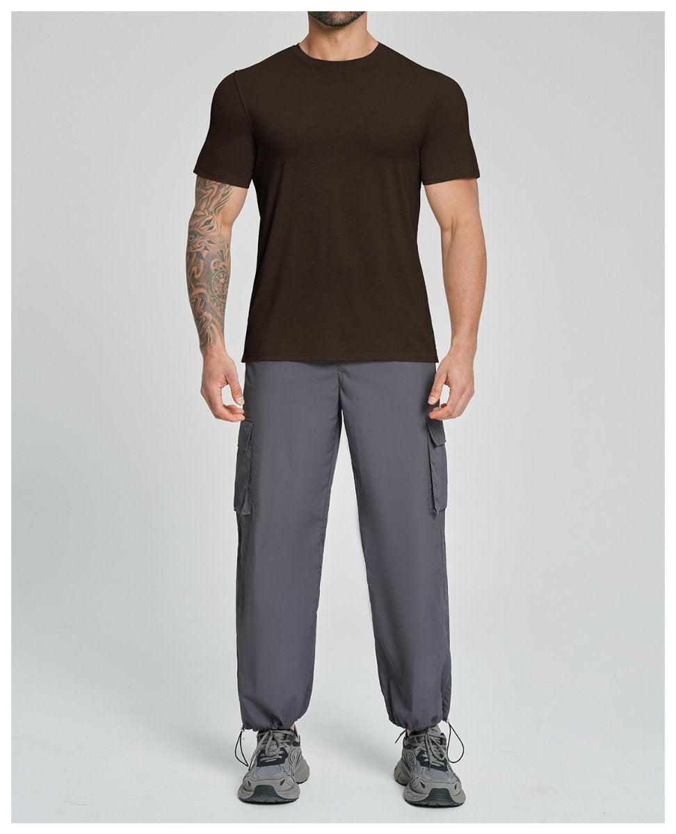 Mens Gym Fitness 64.5%Lyocell 27.7%Cotton Wool 7.8%spandex Tshirt DD-EDX3539 print logo 21