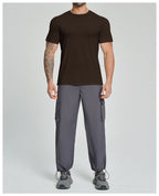 Mens Gym Fitness 64.5%Lyocell 27.7%Cotton Wool 7.8%spandex Tshirt DD-EDX3539 print logo 21