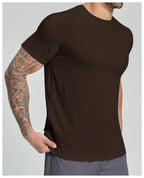 Mens Gym Fitness 64.5%Lyocell 27.7%Cotton Wool 7.8%spandex Tshirt DD-EDX3539 print logo 23
