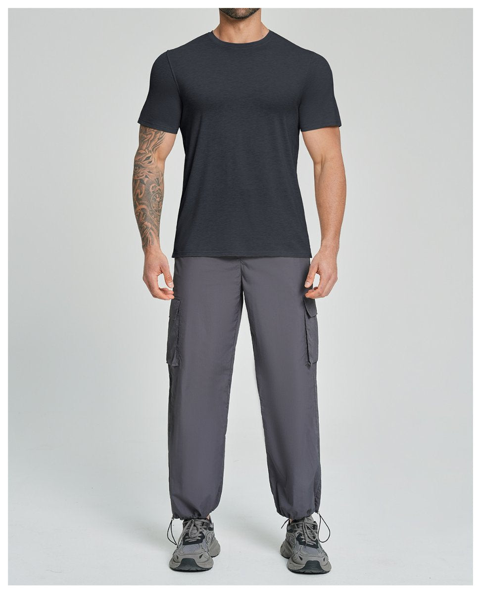 Mens Gym Fitness 64.5%Lyocell 27.7%Cotton Wool 7.8%spandex Tshirt DD-EDX3539 print logo 26
