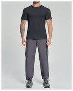 Mens Gym Fitness 64.5%Lyocell 27.7%Cotton Wool 7.8%spandex Tshirt DD-EDX3539 print logo 26