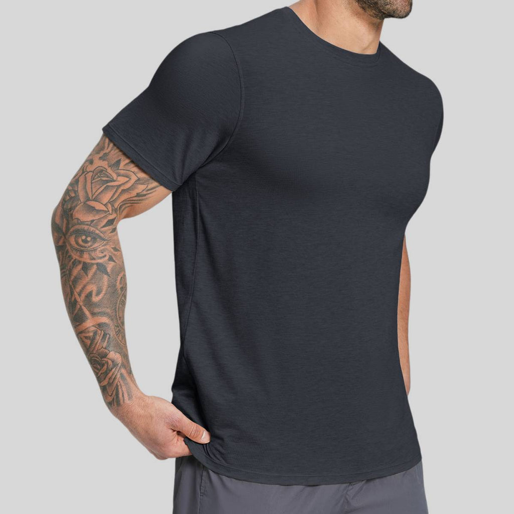 Mens Gym Fitness 64.5%Lyocell 27.7%Cotton Wool 7.8%spandex Tshirt DD-EDX3539 print logo 28