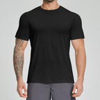 Mens Gym Fitness 64.5%Lyocell 27.7%Cotton Wool 7.8%spandex Tshirt DD-EDX3539 print logo 3