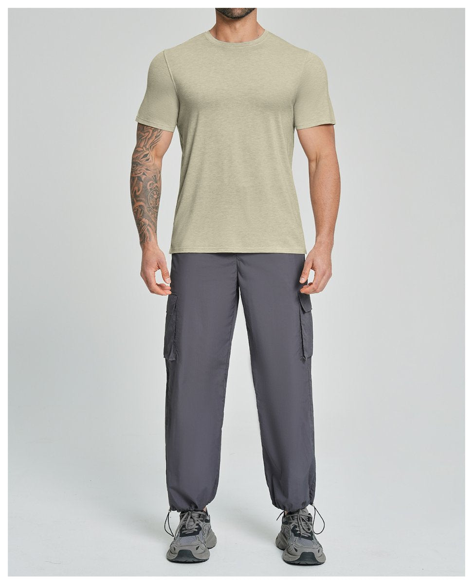 Mens Gym Fitness 64.5%Lyocell 27.7%Cotton Wool 7.8%spandex Tshirt DD-EDX3539 print logo 31
