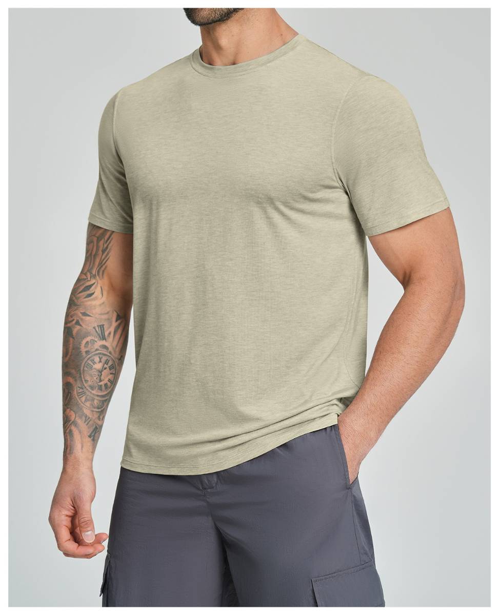Mens Gym Fitness 64.5%Lyocell 27.7%Cotton Wool 7.8%spandex Tshirt DD-EDX3539 print logo 32