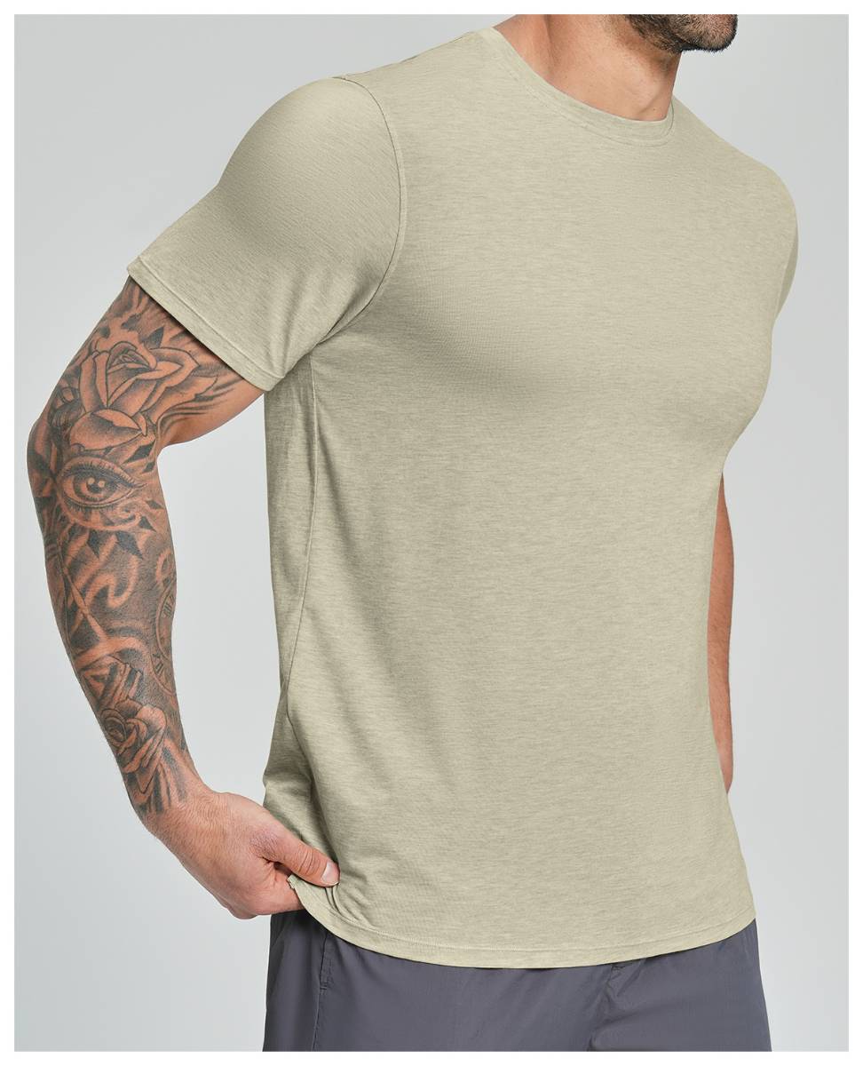Mens Gym Fitness 64.5%Lyocell 27.7%Cotton Wool 7.8%spandex Tshirt DD-EDX3539 print logo 33