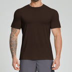 Mens Gym Fitness 64.5%Lyocell 27.7%Cotton Wool 7.8%spandex Tshirt DD-EDX3539 print logo 5