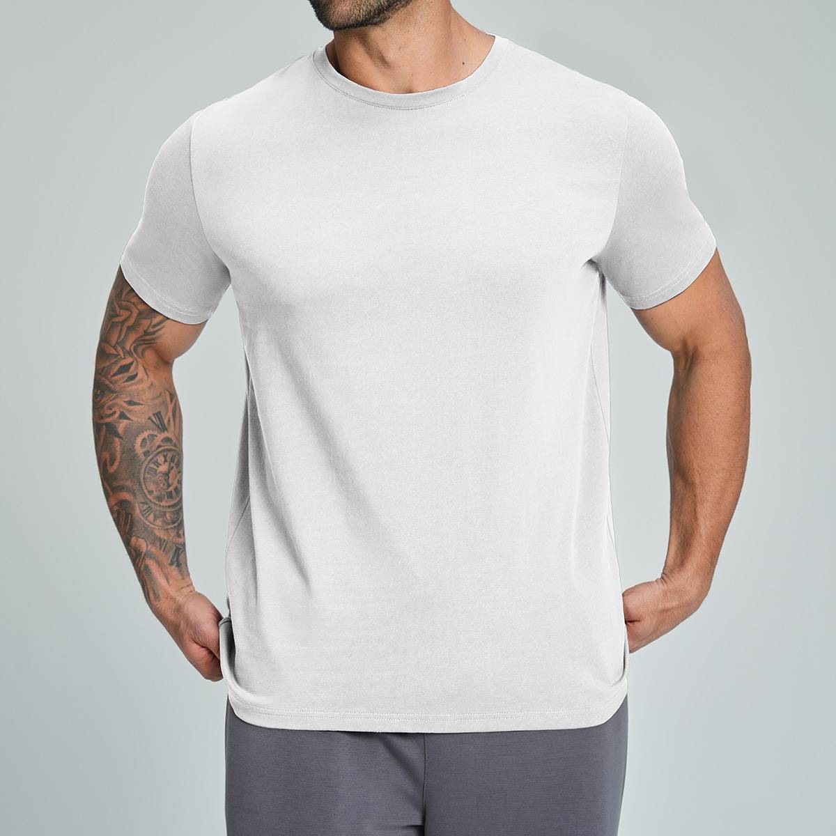 Mens Casual Activewear 100%Organic Cotton Tshirt DD-EDX5094 print logo 13