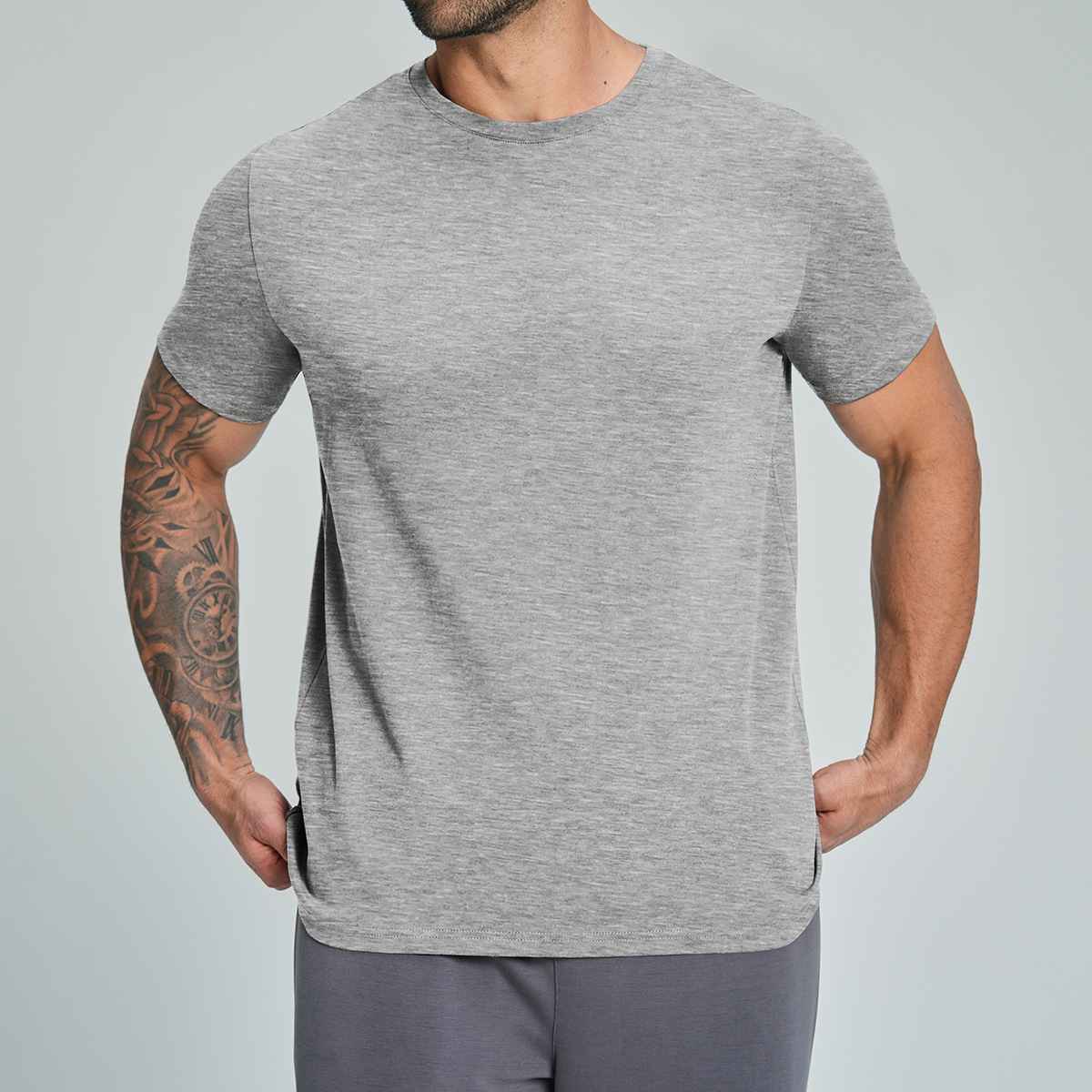 Mens Casual Activewear 100%Organic Cotton Tshirt DD-EDX5094 print logo 3