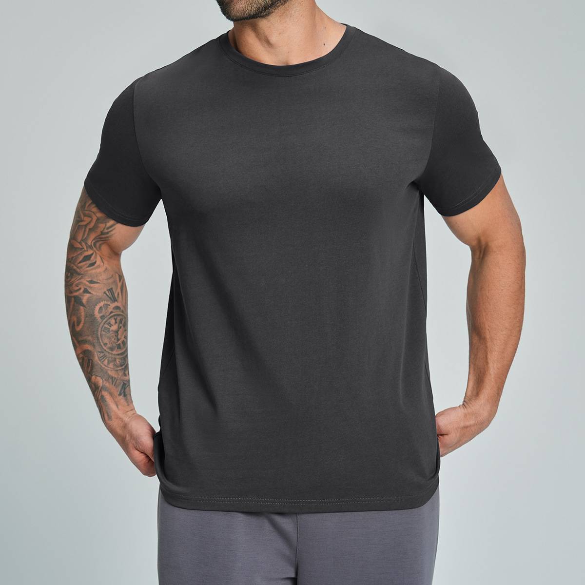 Mens Casual Activewear 100%Organic Cotton Tshirt DD-EDX5094 print logo 6
